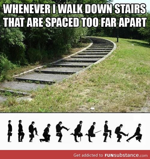 Walking down the stairs