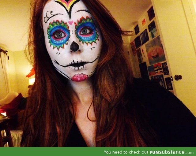 I was trying to do my first sugar skull look. What to you guys think of it?