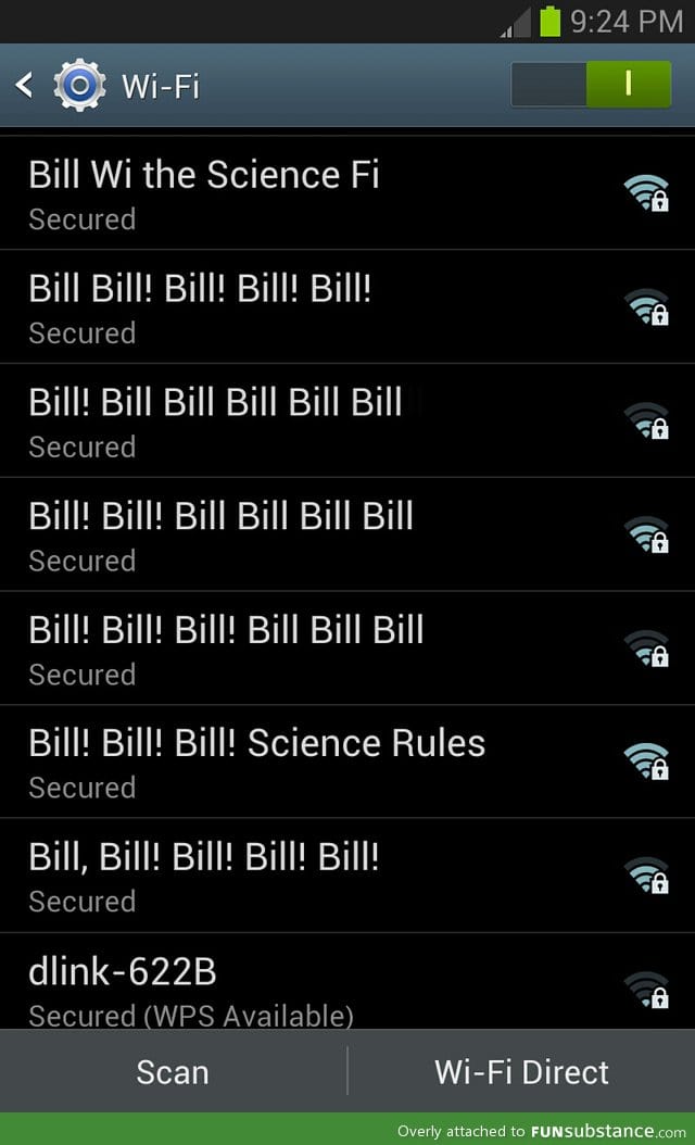Wifi names visible from my apartment