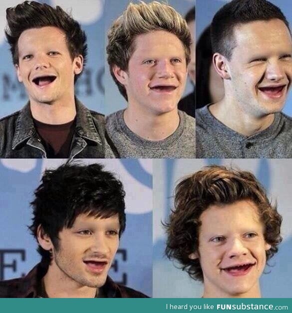 What if One Direction didn't have teeth or eyebrows.