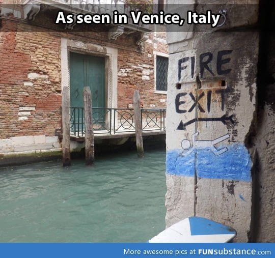 Fire exit in venice