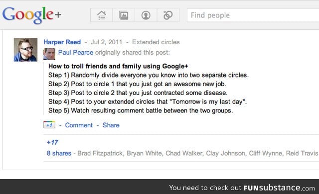 Google Plus prank
