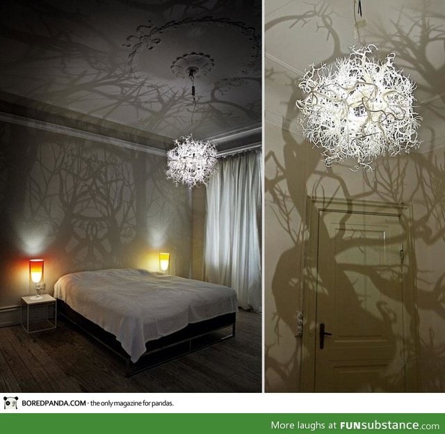 Chandelier turns room into a forest