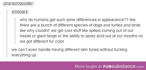 Skin tone differences