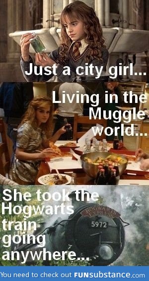 She took the Hogwarts train going anywhere