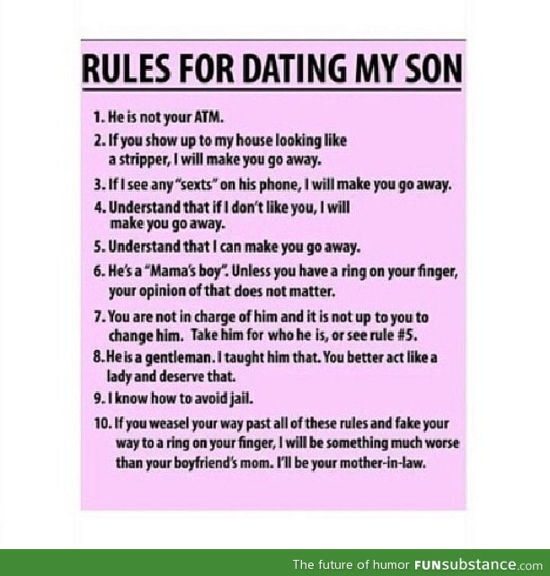 Rules for dating son
