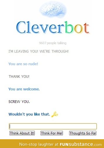 Messing around with Cleverbot, when suddenly...