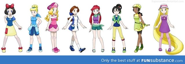 Disney princesses as pokemon trainers