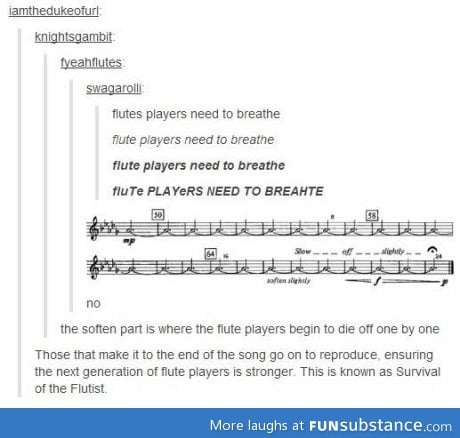 Flute players need to breathe