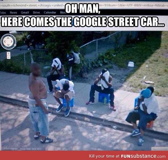 Google street visits a bad neighborhood