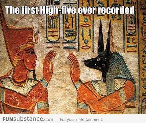 First high-five ever recorded