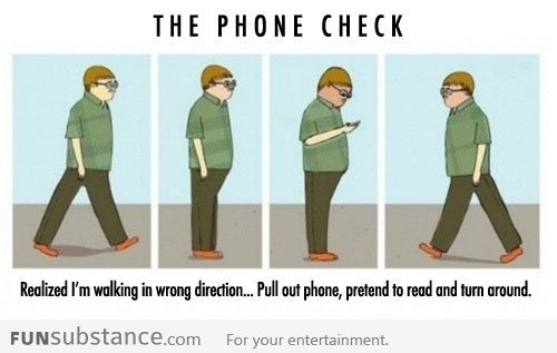 The awkward phone check