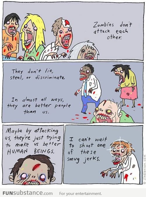 Misunderstood good guy zombies