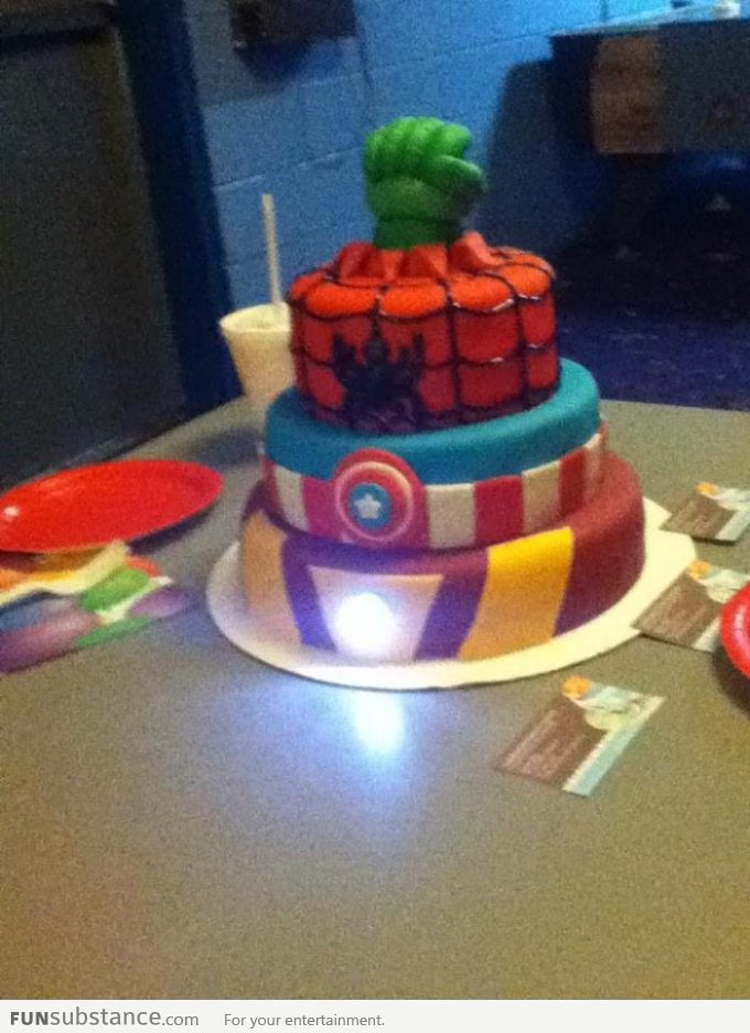 Homemade Avengers Birthday Cake