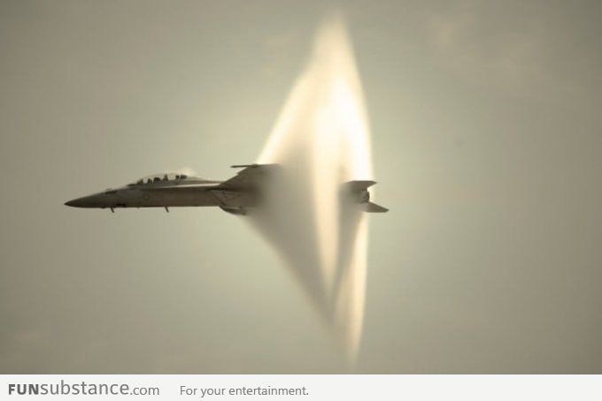 A fighter jet just caused a sonic boom