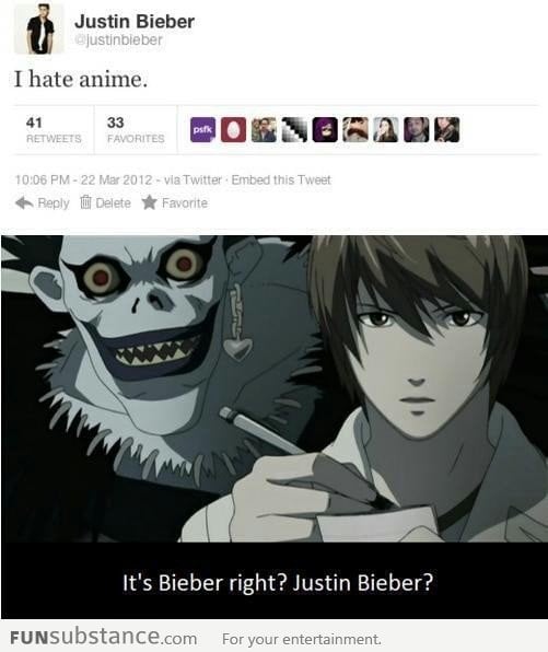Death Note has something for Bieber
