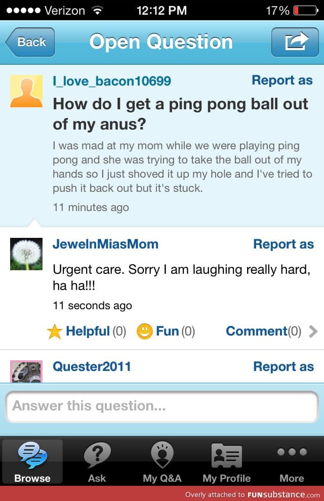 Ping pong stuck in an*s