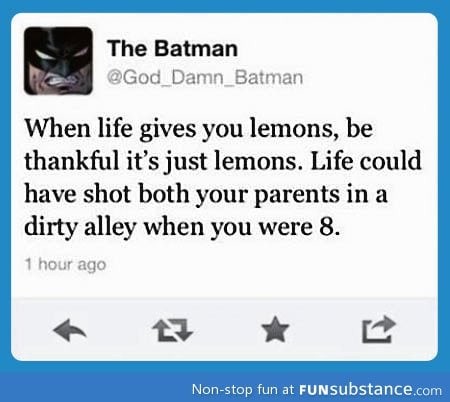 Batman's inspirational words
