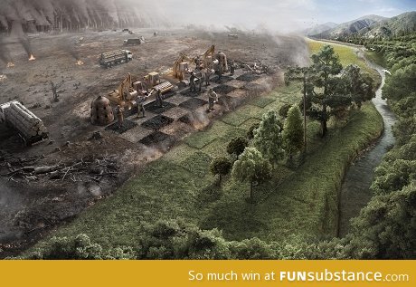 Man vs. Environment. Cool concept