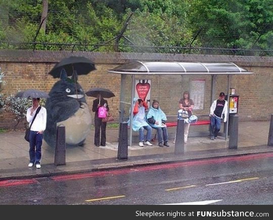 Meanwhile, at a bus stop in london