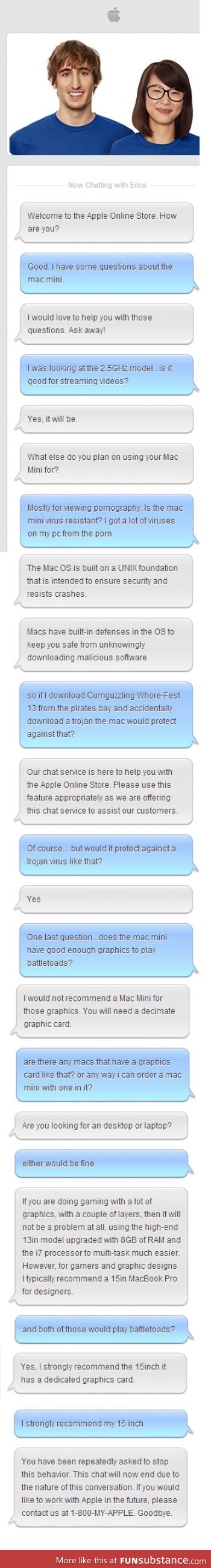 Messing with Apple customer service