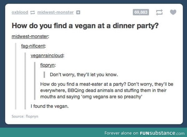 How do you find a vegan?