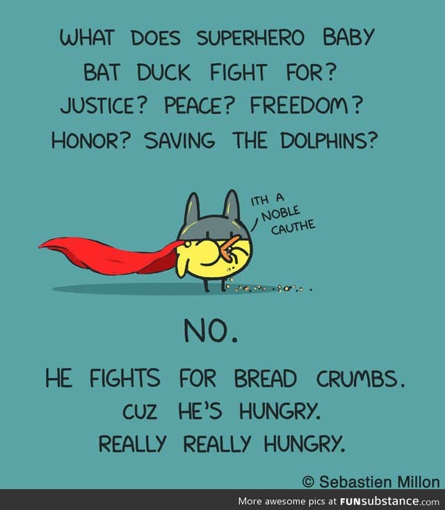 Superhero baby bat duck