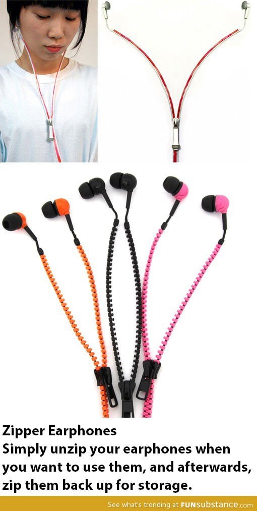 Zipper earphones