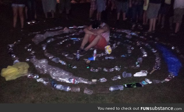 Don't pass out at a music festival. People will turn you into a shrine
