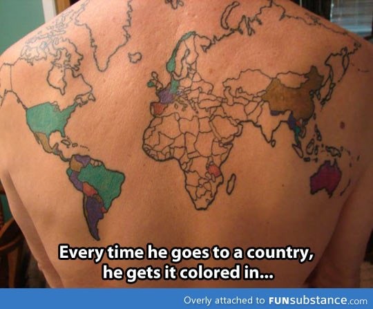World travel tattoo