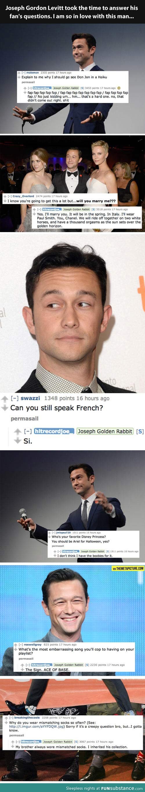 Joseph gordon-levitt answering his fan's questions