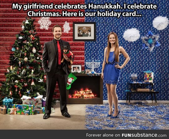 Christmas and Hanukkah in one picture