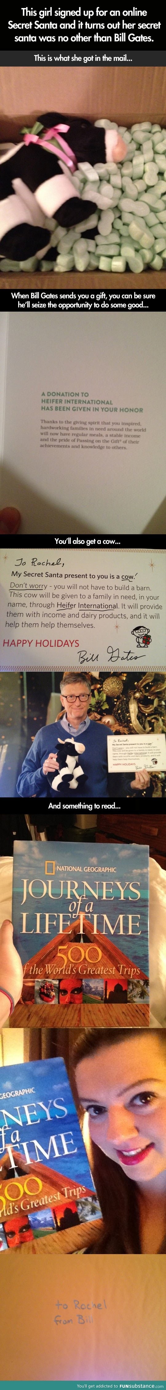 What Bill Gates Gave a Random Stranger in an online Secret Santa
