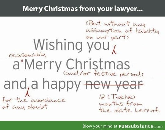 Christmas card from your lawyer