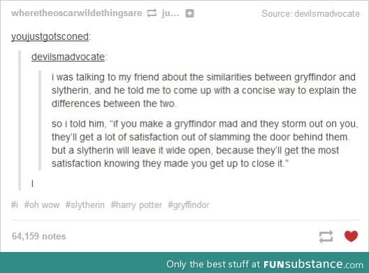 How to tell Gryffindor and Slytherin apart