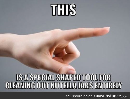 Special shaped tool for nutella