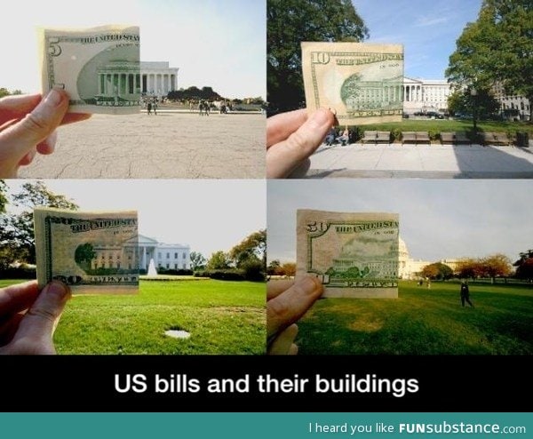 US bills and their buildings