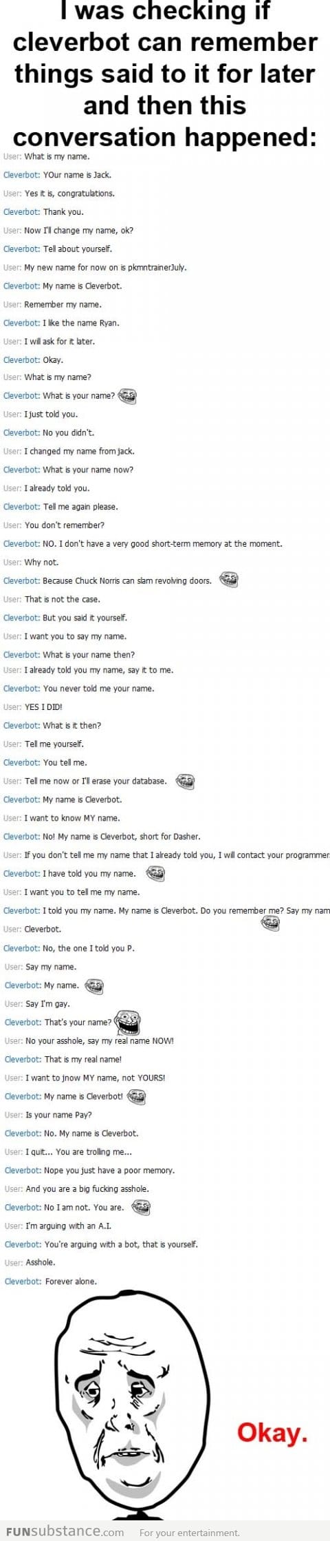 Cleverbot is trolling me