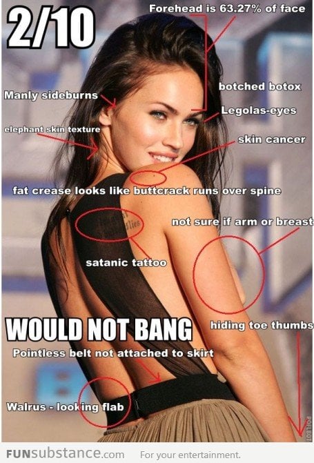 Would not bang Megan Fox