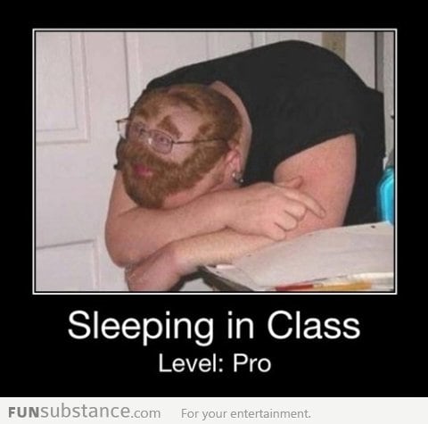 Sleeping in class like a boss