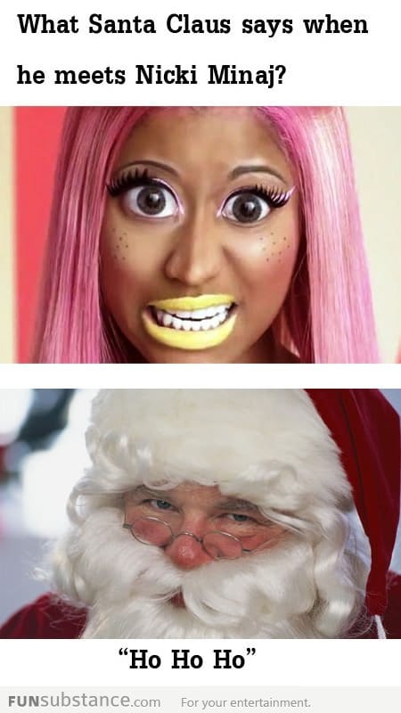 Nicki Minaj meets Santa Claus