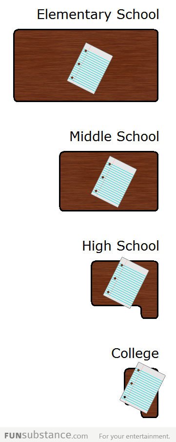 Size of tables over the years