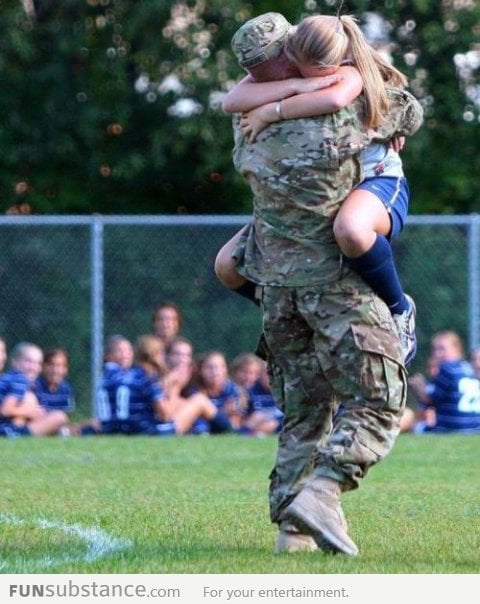 Dad Surprises Daughter at Soccer Game