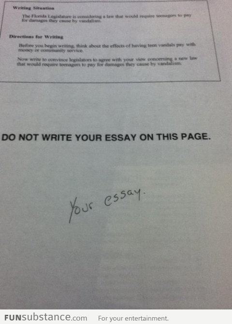 Do not write your essay on this page
