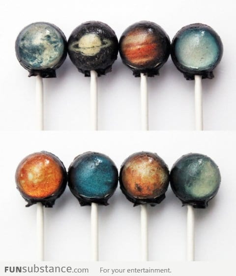 Solar System Planets Lollipops