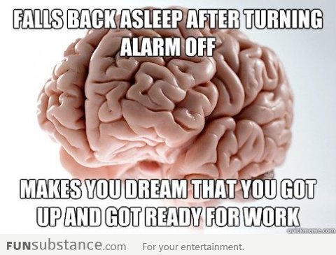 Scumbag brain on making you think you woke up