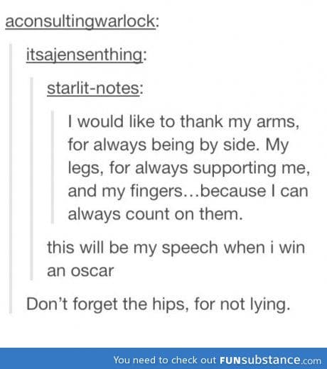 Thanks, body parts