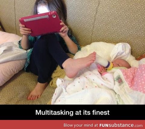 Kids these days are good at multitaking too