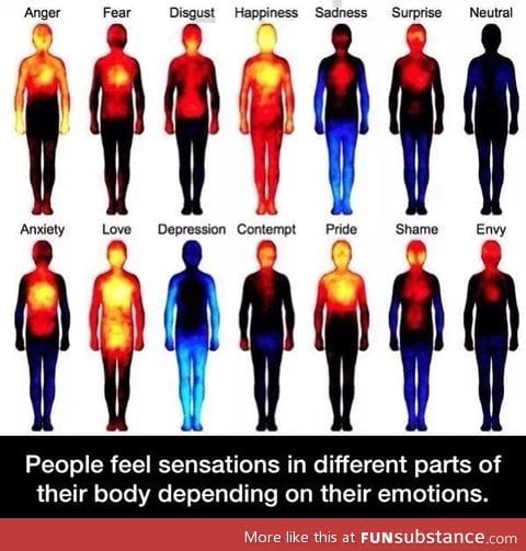 Body sensations with different emotions