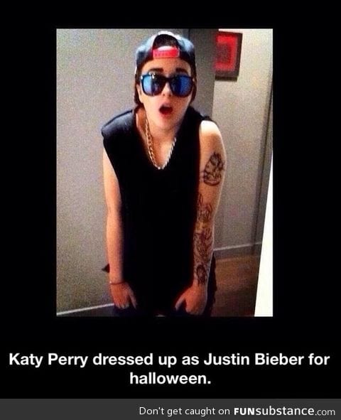 Katy perry dressed up as justin bieber